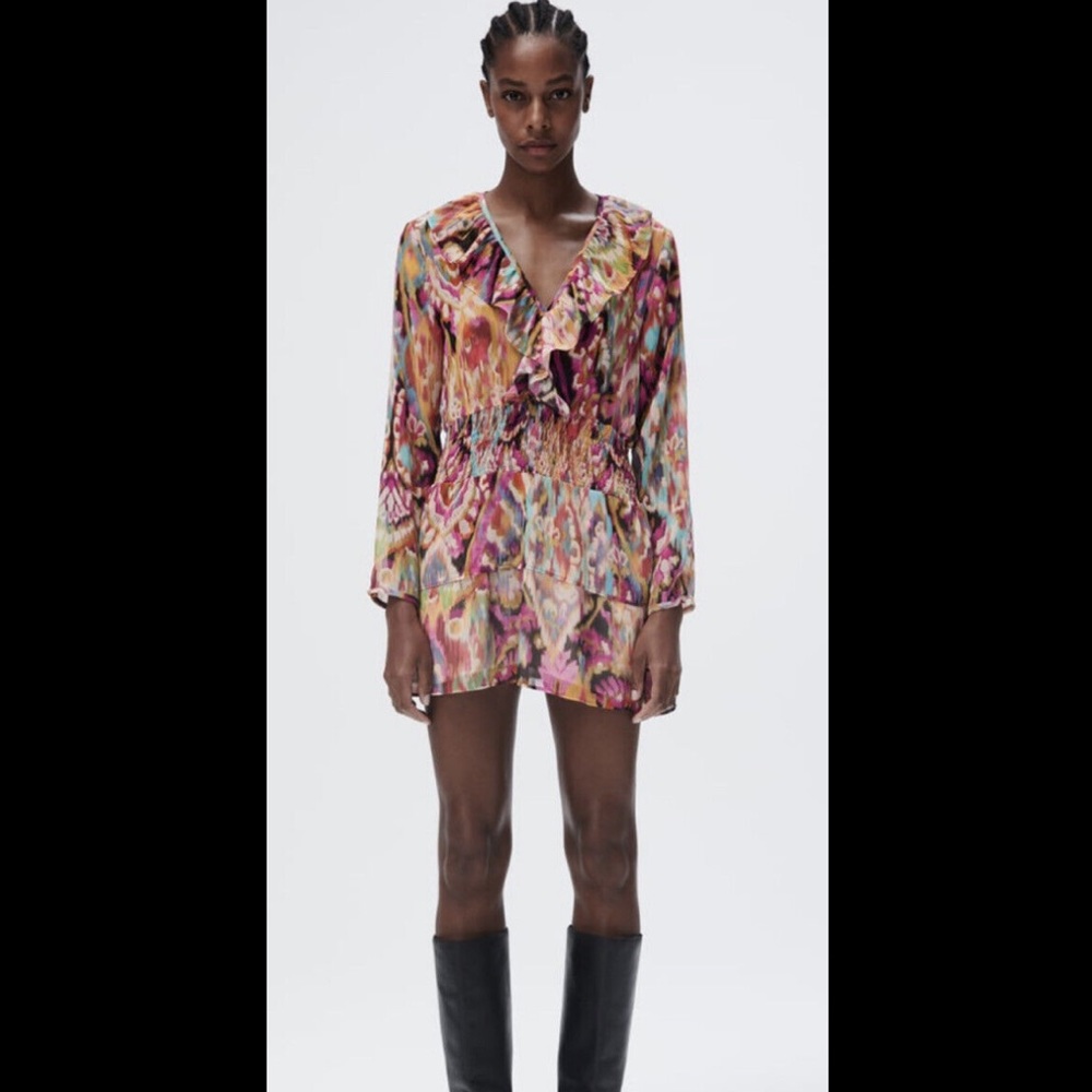 Zara Multi Patterned Mini Tunic Dress - image 7